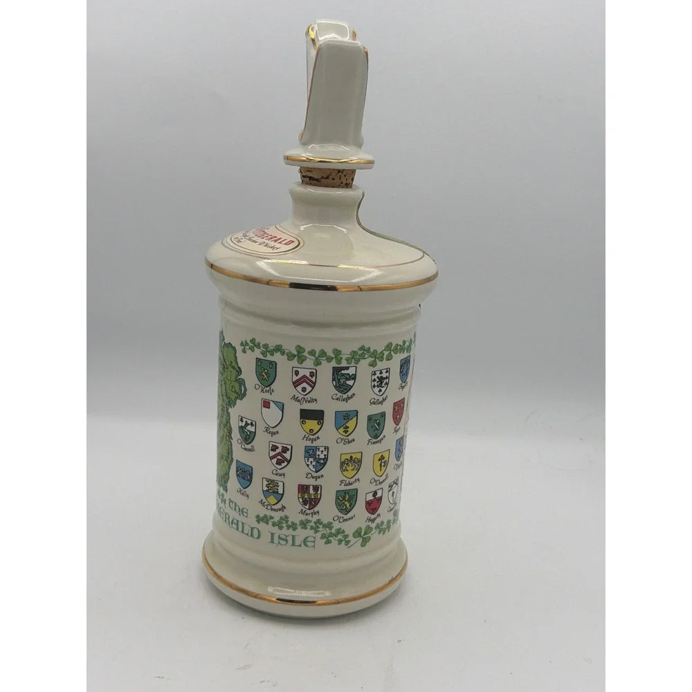 1969 Old Fitzgerald Emerald Isle Decanter Stitzel-Weller Ireland Harp Stopper